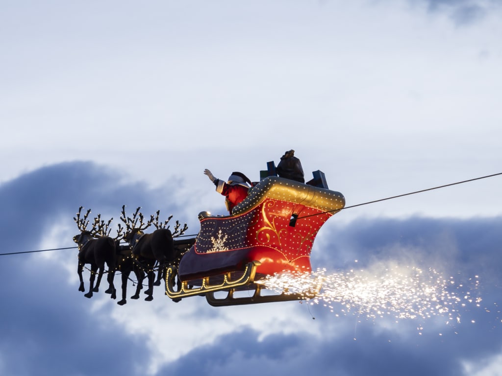 Le Père Noël file à vitesse supersonique à travers la Suisse