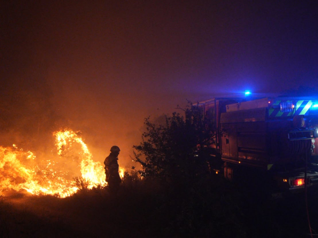 France: la forêt de Fontainebleau, près de Paris, en feu